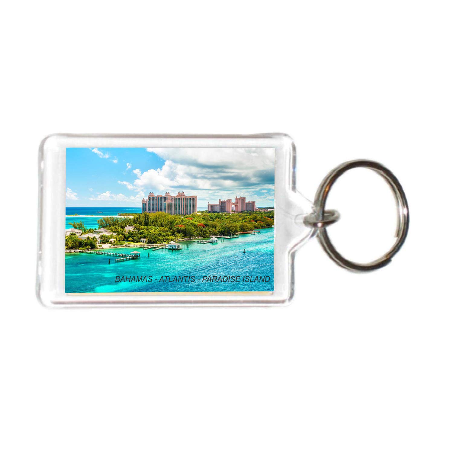 Bahamas Bahamian Acrylic Keychains KeyRings Holders