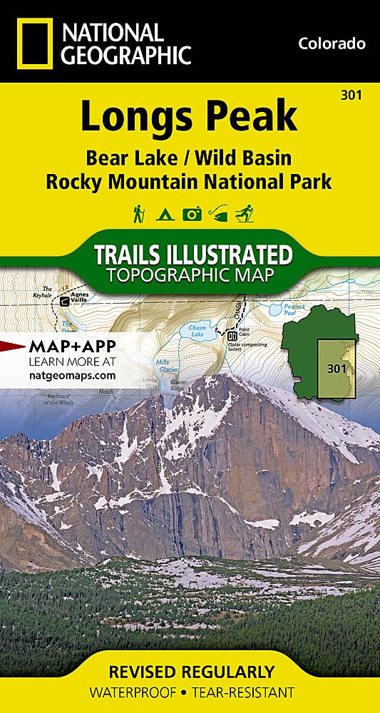 Longs Peak: Rocky Mountain National Park Map [Bear Lake, Wild Basin] (National Geographic Trails Illustrated Map, 301)