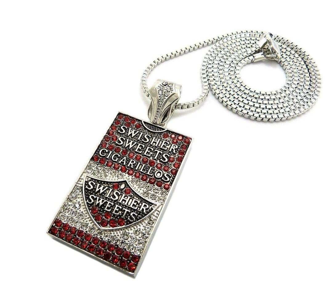 ネックレス・ペンダント AE CIGARETTE NECKLACE SILVER BLINGFACTORY Iced Silver PT Cigarette Case Bling Pendant