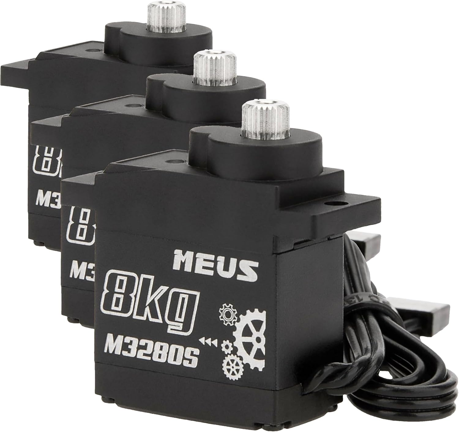 MEUS RACING 8KG Digital RC Micro Servo for Axial SCX24 Traxxas TRX4M Redcat Ascent-18 1/18 1/24 RC Crawler, NOT for Stock SCX24 Servo Mount(M3280S) (Pack of 3)