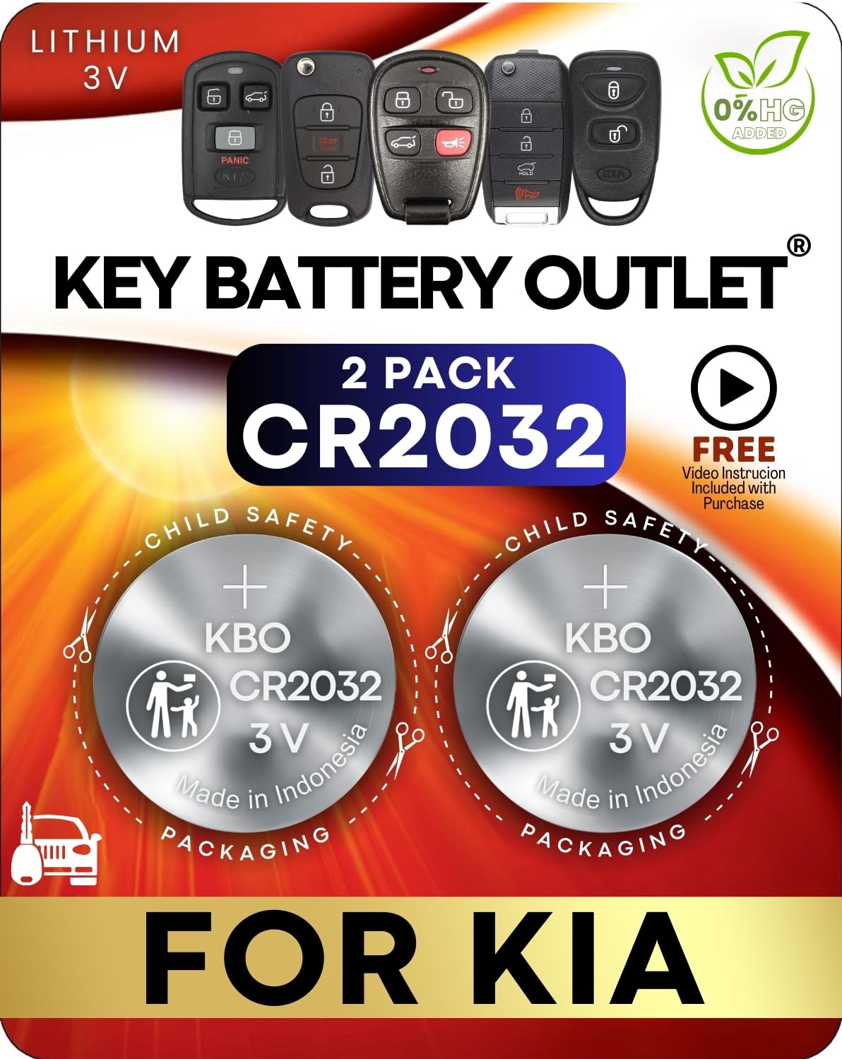 Key Fob Batteries for Kia (2-Pack) - Sportage Sorento Soul Forte Optima K5 Rio Sedona NIRO Seltos Cadenza Carnival Stinger EV6 - Smart Key Remote Battery Replacement - CR2032 - Check Fitment Guide-image-26