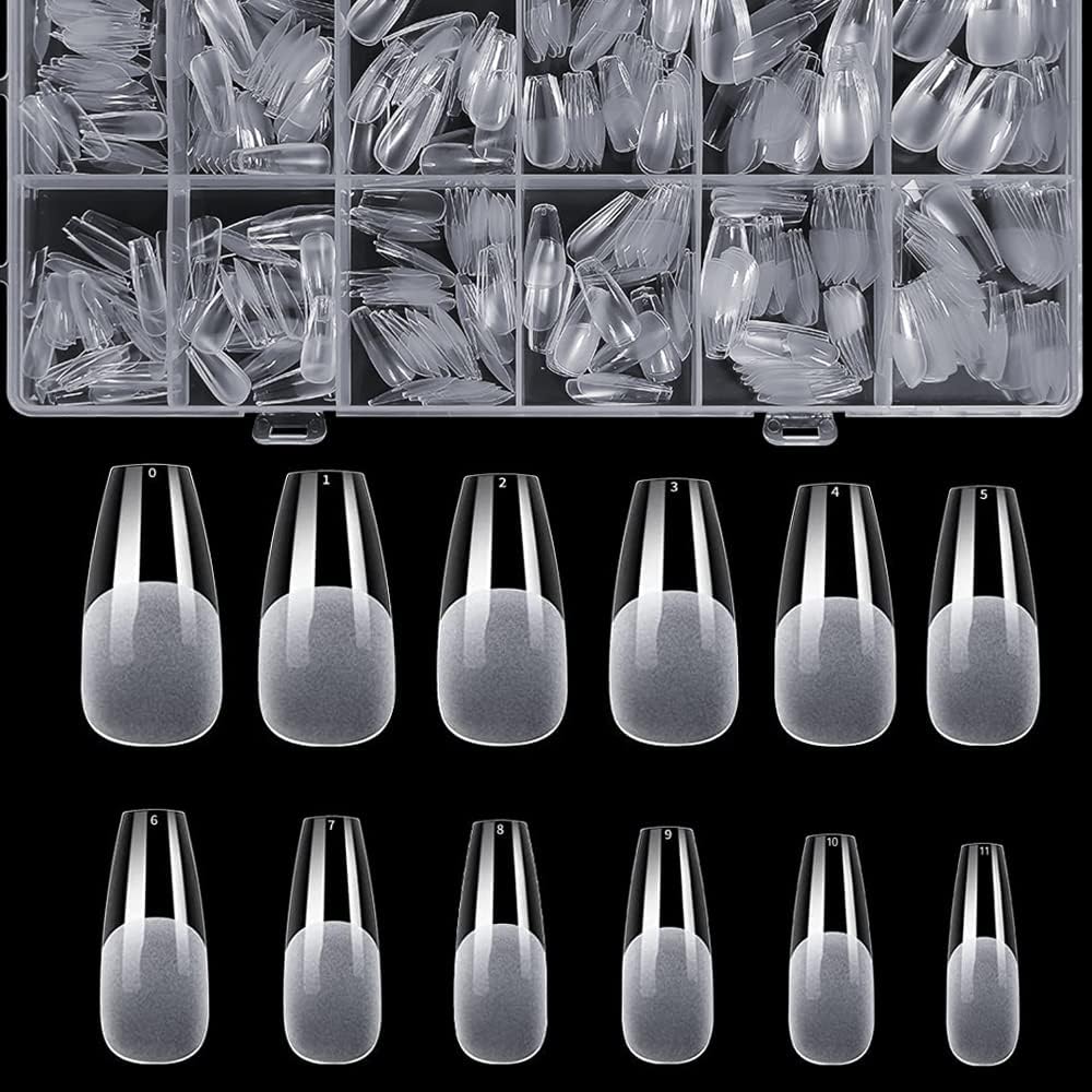 ZEYACHAN 504 Pièces Capsule Americaine Ongle, Faux Ongles en Gel