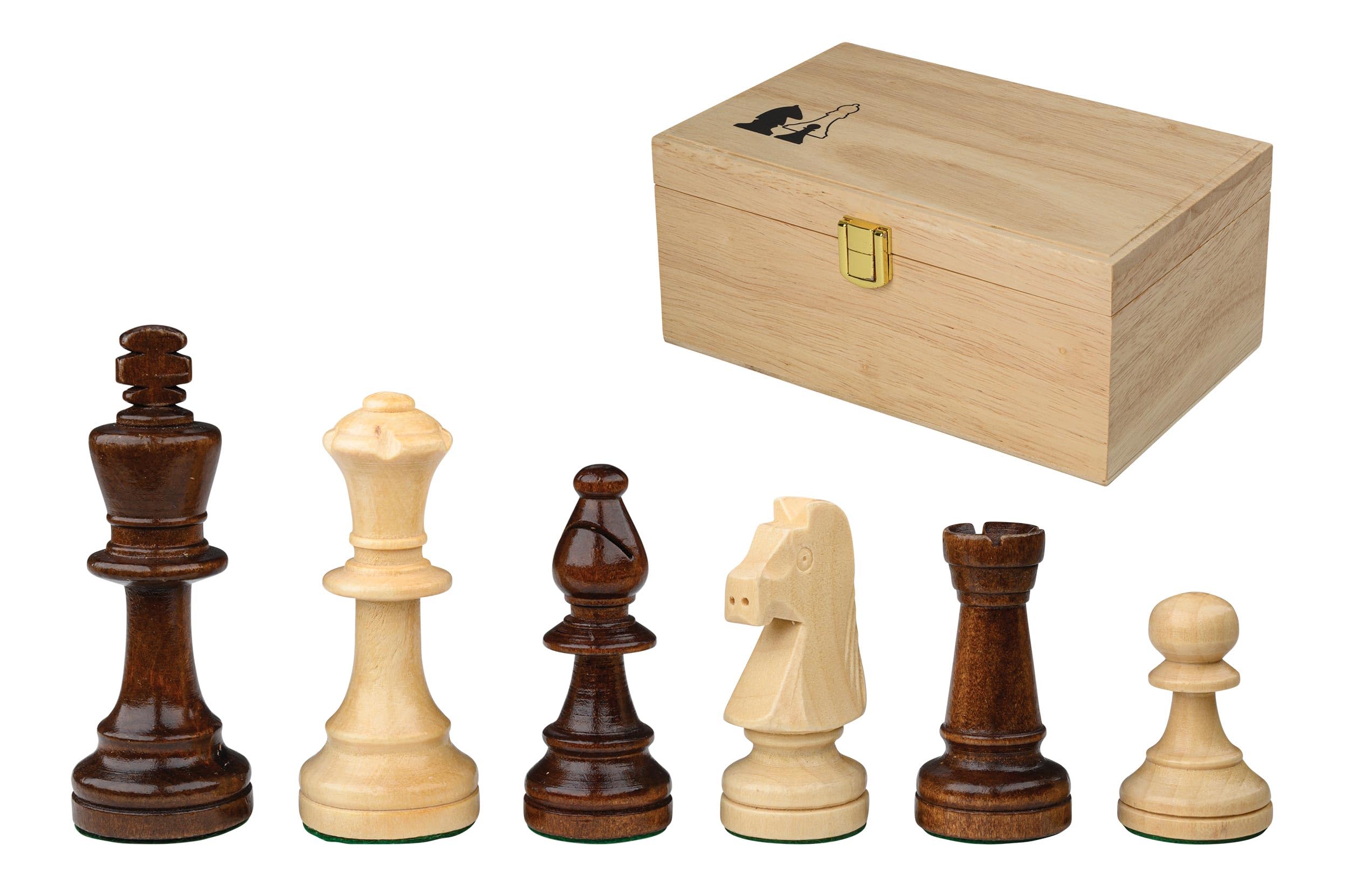 Philos 2092 Chess Pieces Richard King Height 90 mm in Wooden Box, Multicoloured, 90/35 mm