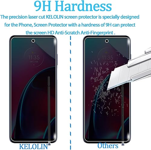 Miniatura 5 de Paquete de 2 protectores de pantalla de privacidad para Motorola Moto G Stylus 5G 2022, dureza 9H, arañazos, antiespía, protector de pantalla de