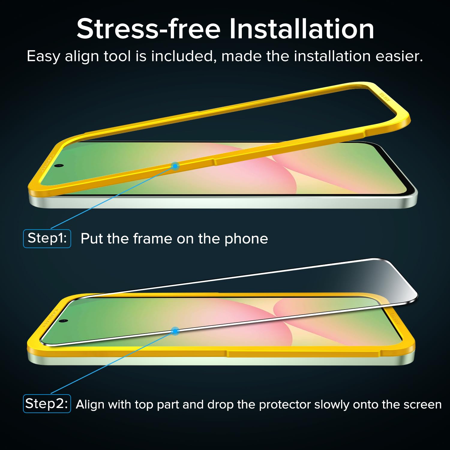 iVoler 2 Pezzi Pellicola Vetro Temperato per Samsung Galaxy A56 5G, con Strumenti di Installazione, Pellicola Prottetiva Anti Graffio, Durezza 9H, HD Trasparente, Senza Bolle