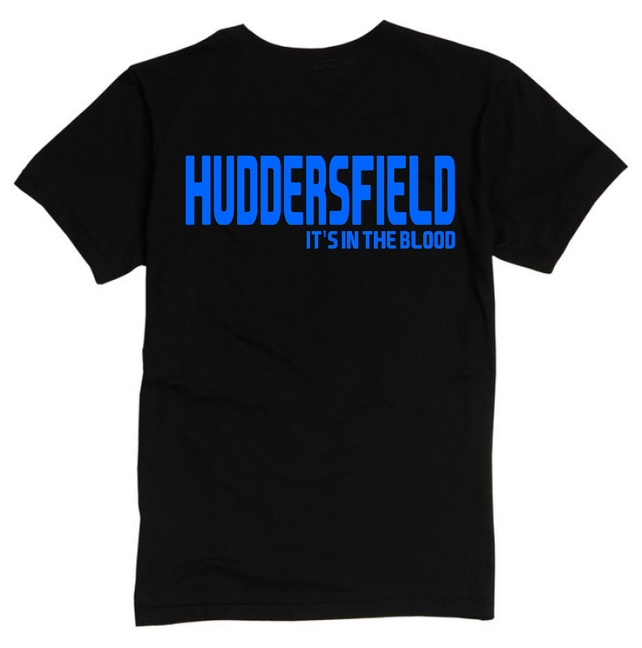 All About The Print Men's Black Huddersfield Its In The Blood Premium T Shirt Gift Large