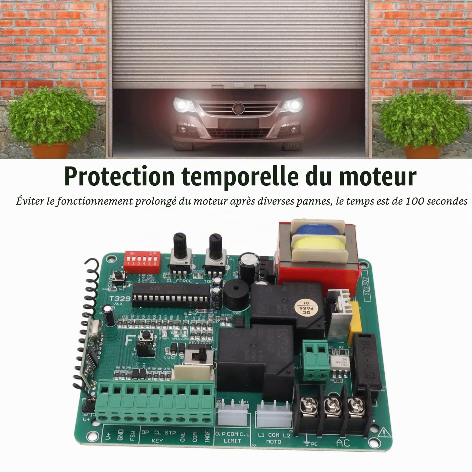 Carte de contrôle ouvre-porte coulissant, Protection temporelle 100 secondes, Télécommandes incluses, Contrôleur universel 220 V, Pour portes coulissantes motorisées