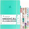 Clever Fox Medical Planner Daily – Medical Notebook, Health Diary, Wellness Journal & Logbook to Track Health – Self-Care Medical Journal – 3 Months, Undated, 18 x 26cm, Hardcover Light Turquoise
