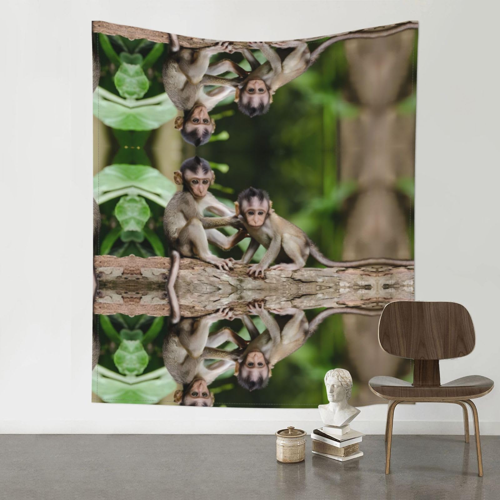 YYHWHJDE Cute Little Monkeys Prints 60x51in Wall Tapestry – High-Grade Polyester Throw for Dorm, Beach & Home Decor