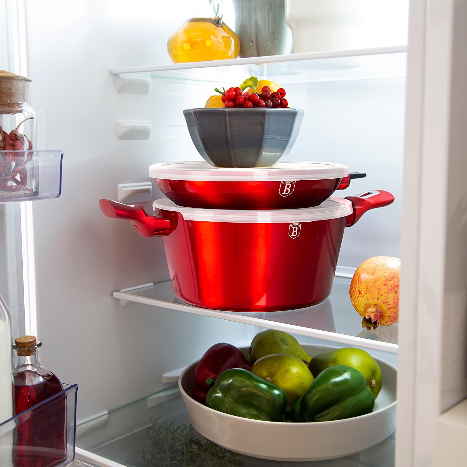 Berlinger Haus BH/7057 Set of Kitchen Boats with Removable Handle, Bordeaux Edition by Metal Line