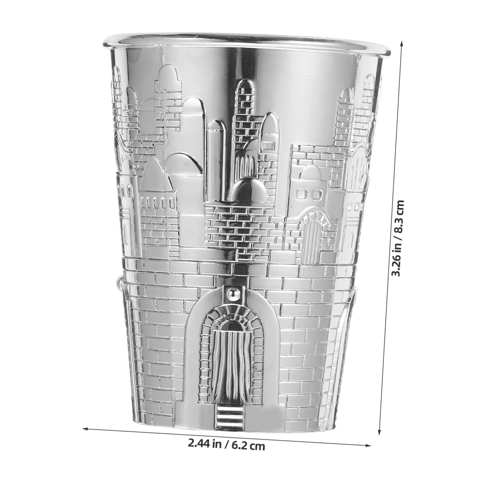 Didiseaon Set Calice Inciso per Celebrazione di Pesach e Shabbat in Lega di Zinco Argento con Design Elegante e Raffinato per Accessori Vino Regalo