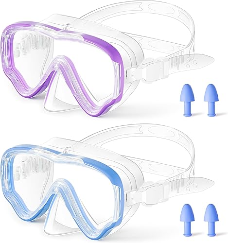 Miniatura 8 de Gafas de natación para niños con cubierta para la nariz, máscara de buceo de esnórquel, antivaho, anti-UV, equipo de esnórquel, gafas de natación
