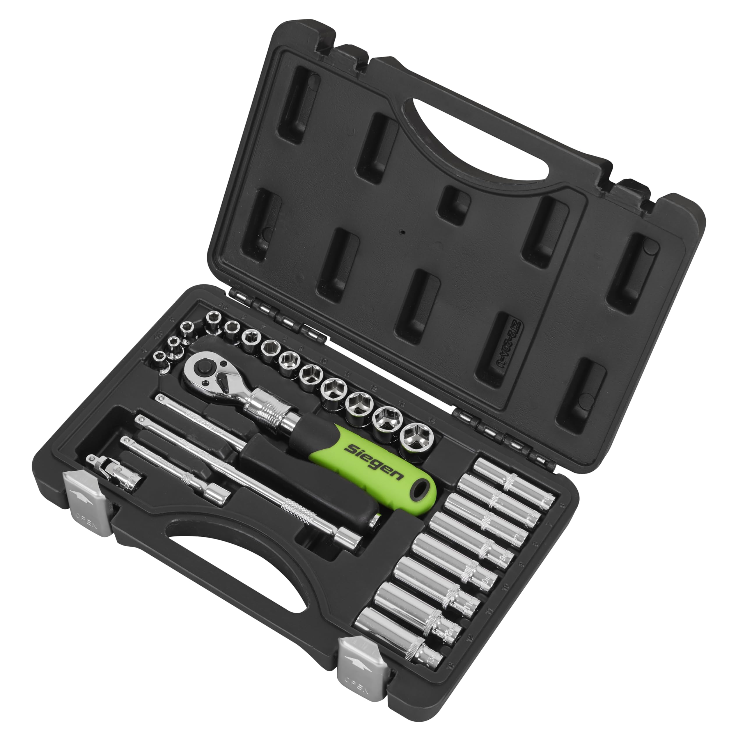 Sealey Siegen 26pc 1/4" Sq Drive Extendable Ratchet Socket Set - S01286 - Image 2