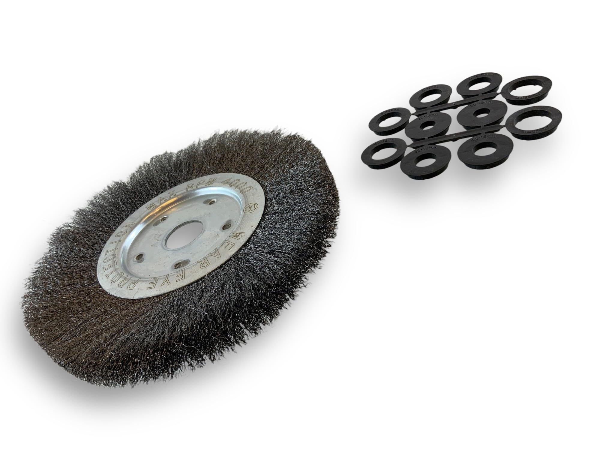 Brosse Circulaire Inox Kibros 200 Mm - Fil 0.20 Mm Ondulé, Alésage 32 Mm + Réducteurs, Pour Touret/Meuleuse