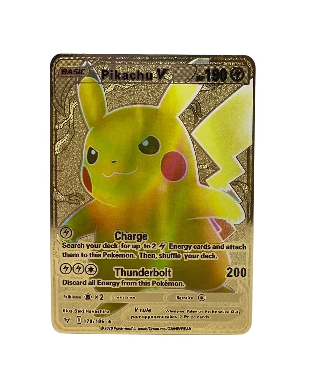Amazon.com: Pikachu V Charge Card (Custom Gold Metal) : Toys & Games