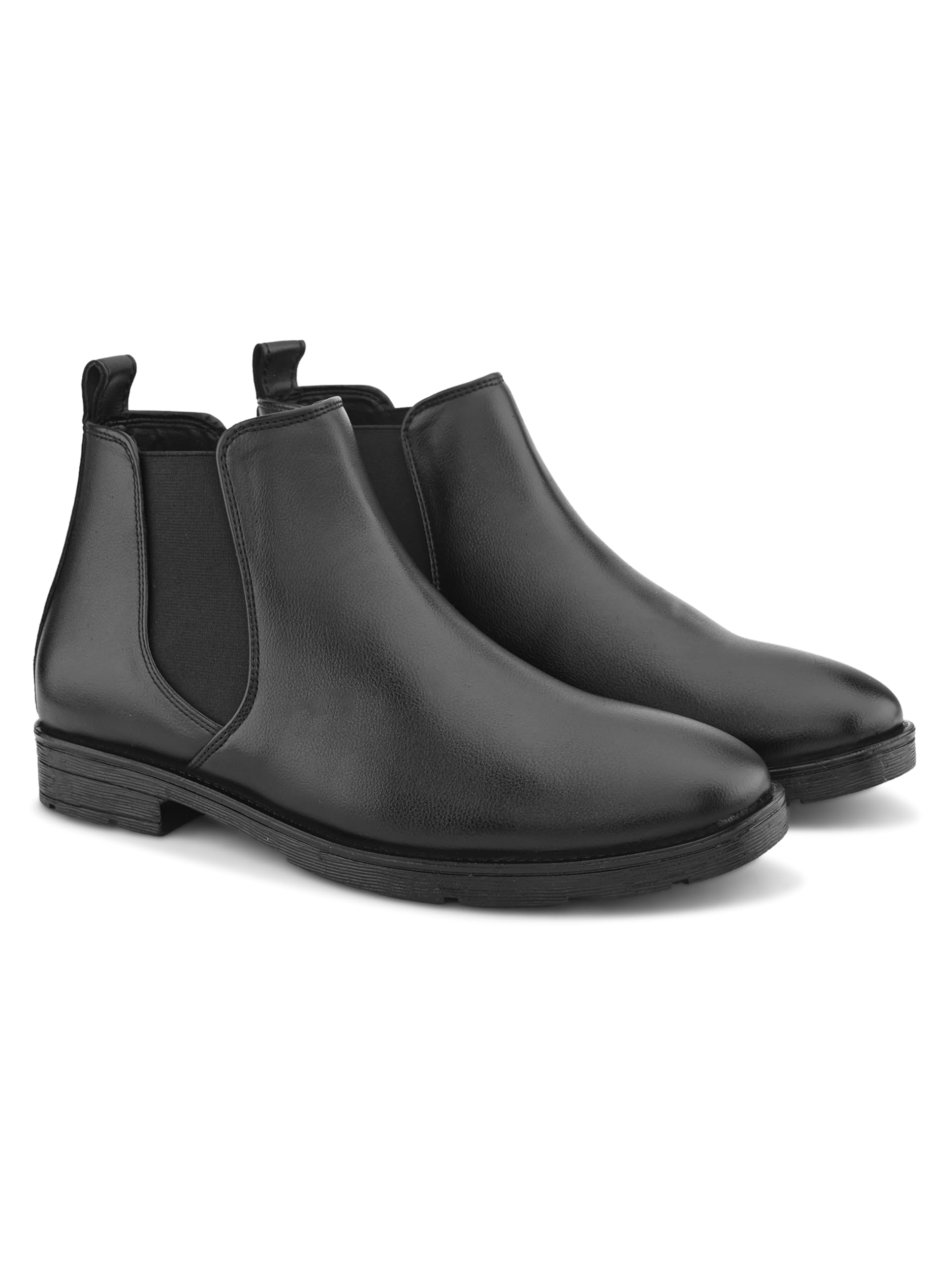 mens Monarch PU Leather Chelsea Boots – Classic Slip-On Dress Boots | Elegant Ankle-High Design with Elastic Side Panel & Anti-Slip Sole-image-5