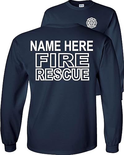 Camisa personalizada de manga larga de rescate de incendios personalizada