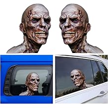 Zombie Car Side Window Decal Vinyl Sticker Perforated Funny Car Window Decal Left and Right Side Window Cling, 9.84 x 9.05