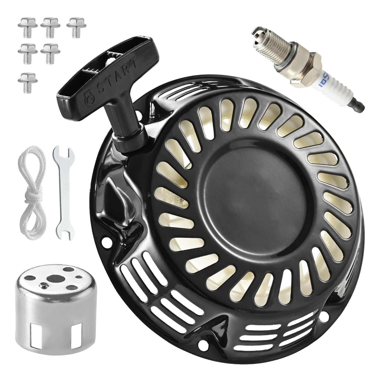 Recoil Pull Start Assembly w/Pulley Cup For 212 196 224 208 cc Predator Champion Coleman Honda Westinghouse Firman Ryobi Simpson 5.5 6.5 hp Small Engines etc
