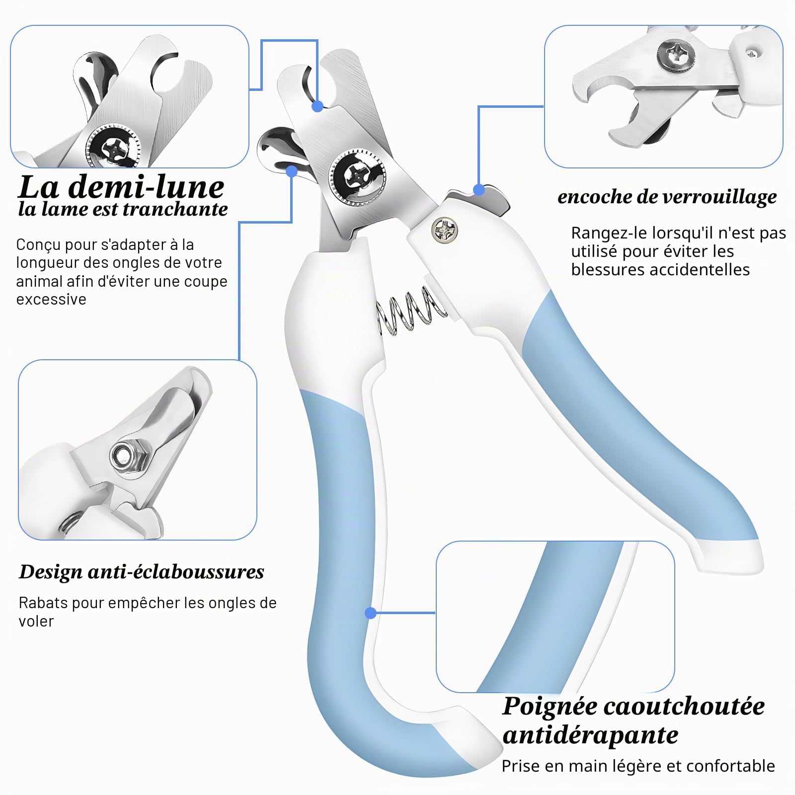Kit toilettage lapin - 8 pièces Tondeuse Coupe-ongles Lime Massage Gant bain Peigne puces chat chiot