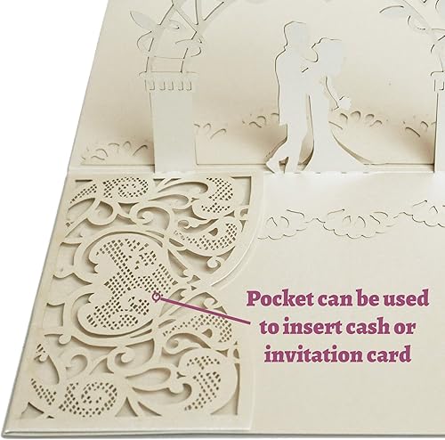 Miniatura 3 de Tarjeta emergente Dekali Designs de boda, con sobre, tarjeta de boda cristiana con versículo bíblico sobre el amor, blanco, 5.0 x 7.0 pulgadas, para