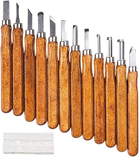 Wood Carving Kit, Whittling Chisel Set, 12 Piece Woodworking Hand Tools