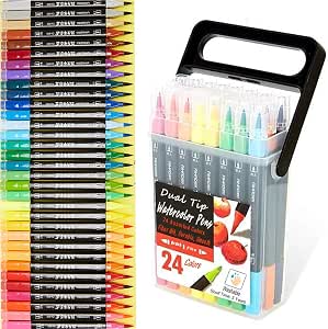 Kekelele Dual Tip Markers for Kids, Washable Markers Set, Art Markers Portable Box, Gift For Kids