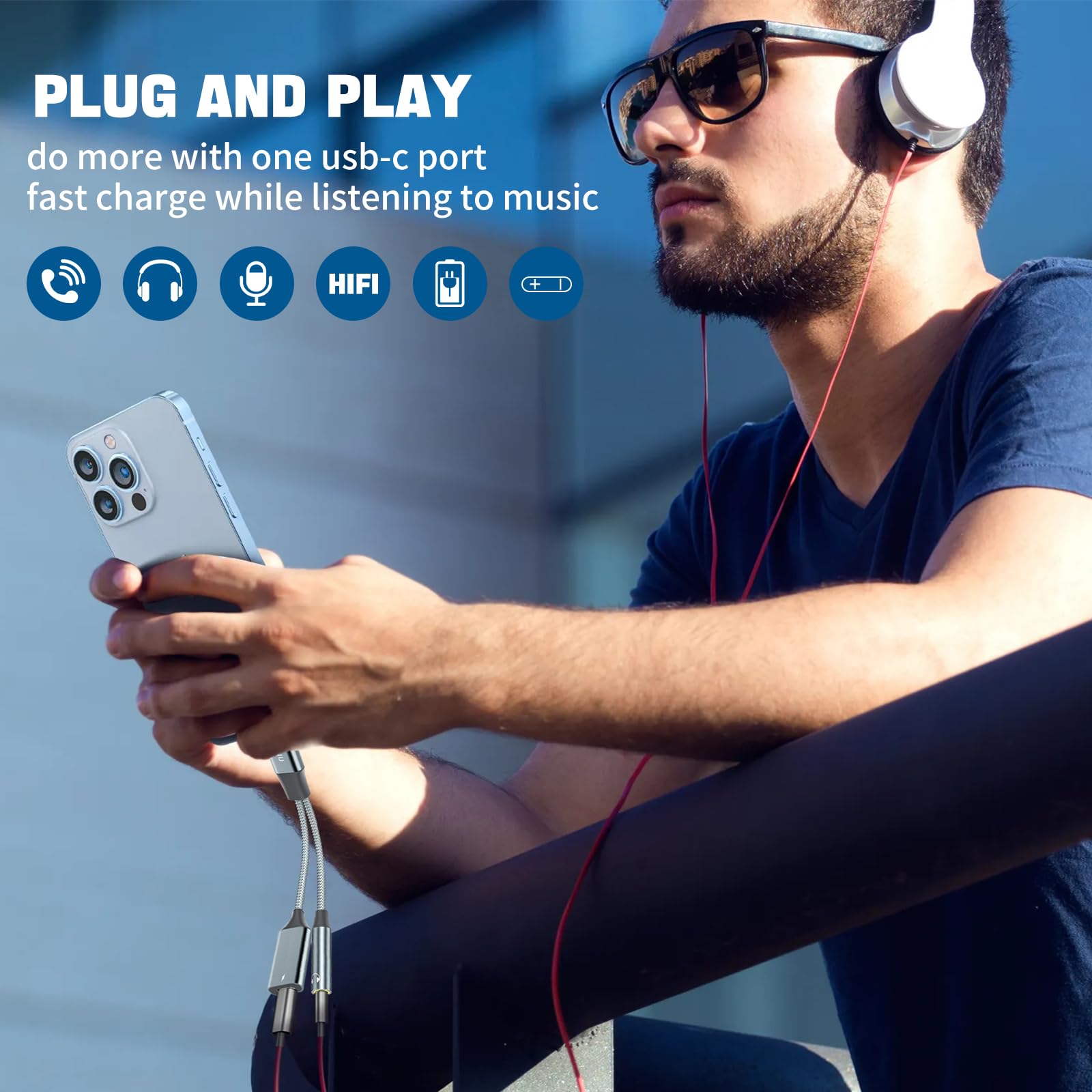 LAMSCAT 2 in 1 Adattatore Jack per Cuffie da USB C a 3,5 mm, adattatore per cuffie Android Cellulare PD 60W, compatibile con Samsung, Pixel, pad Mini 6 e più (grigio LAMSCAT 2 in 1 Adattatore Jack per Cuffie da USB C a 3,5 mm, adattatore per cuffie Android Cellulare PD 60W, compatibile con Samsung, Pixel, pad Mini 6 e più (grigio