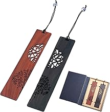 Bookmark Siori Wood Bookmark Ebony Natural Wood Carved Gift Box Set of 2 Wood