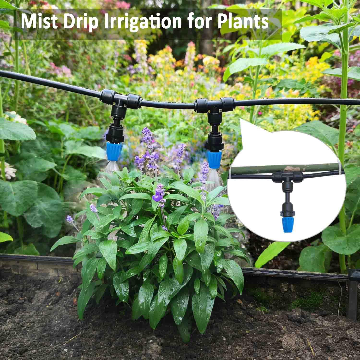 Système d'irrigation goutte à goutte avec minuterie d'eau pour jardin, ID principal 1,27 cm, 5,8 m et 0,6 cm et 30 m, système d'arrosage à pression suffisante, irrigation goutte à goutte uniformément