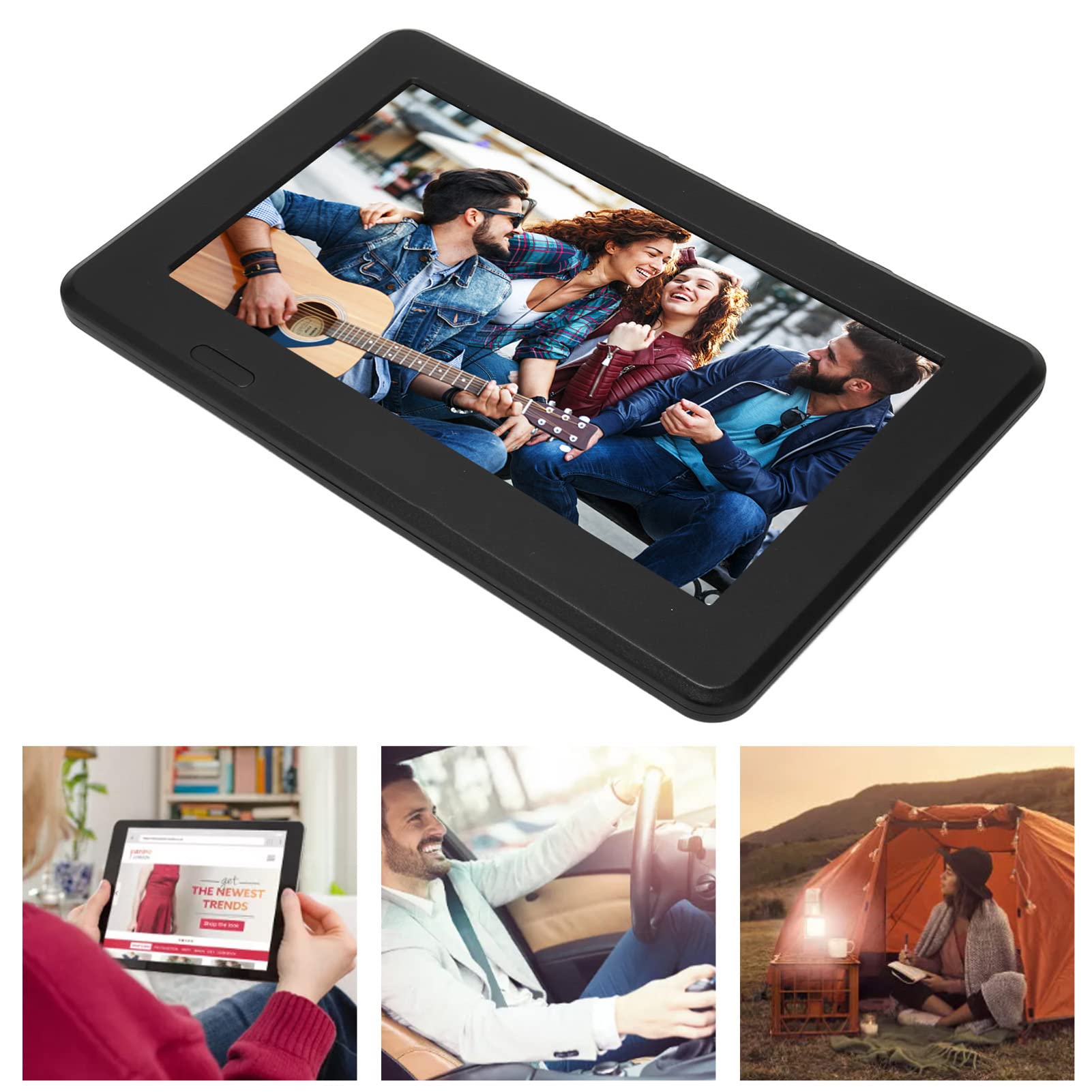Pantalla Portátil Digital LED de 7 Pulgadas para Automóvil 1080P - TV con Batería Recargable, Puerto USB, AV y Función de Grabación PVR