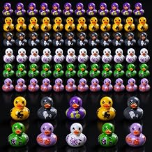 60PCS Halloween Mini Resin Ducks,Cute Spooky Tiny Duck Figurines,6 Halloween Styles 10 of Each,Bulk Party Favors,Tiered Tray Decor,Gift Bag Fillers,Desk Decor Collectibles