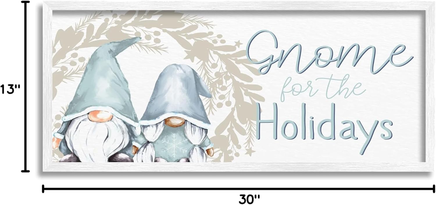 Stupell Industries Gnome For The Holidays Phrase Framed Wall Art, Design by Kim Allen