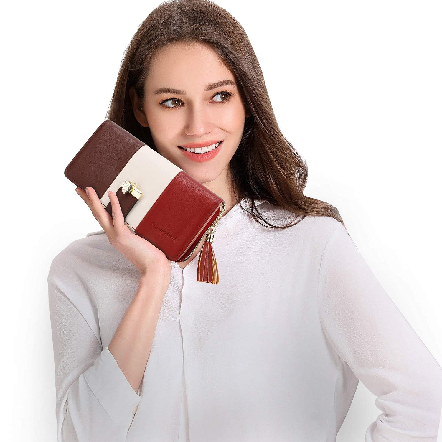 Pomelo Best Portafoglio Donna Cerniera Lungo con Pendente Portamonete Chiusura con Cerniera - Ideale Regali per Donna