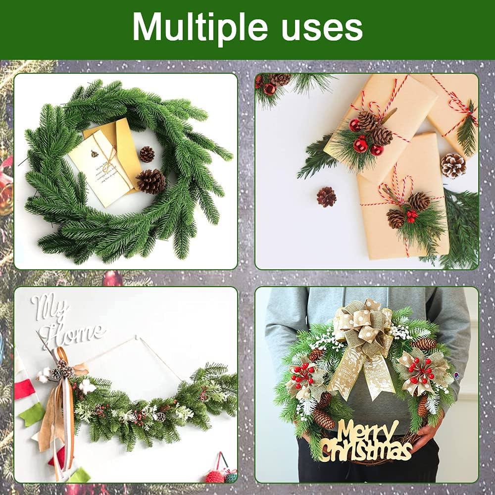 RXKFIGX 50 PCS Branches De Pin Artificielles Branche De Pin De Noël Fausse Branche De Sapin Branches De Pin Artificielles Pour Bricolage Travaux Manuels Décoration De Noël Et Décoration De Jardin