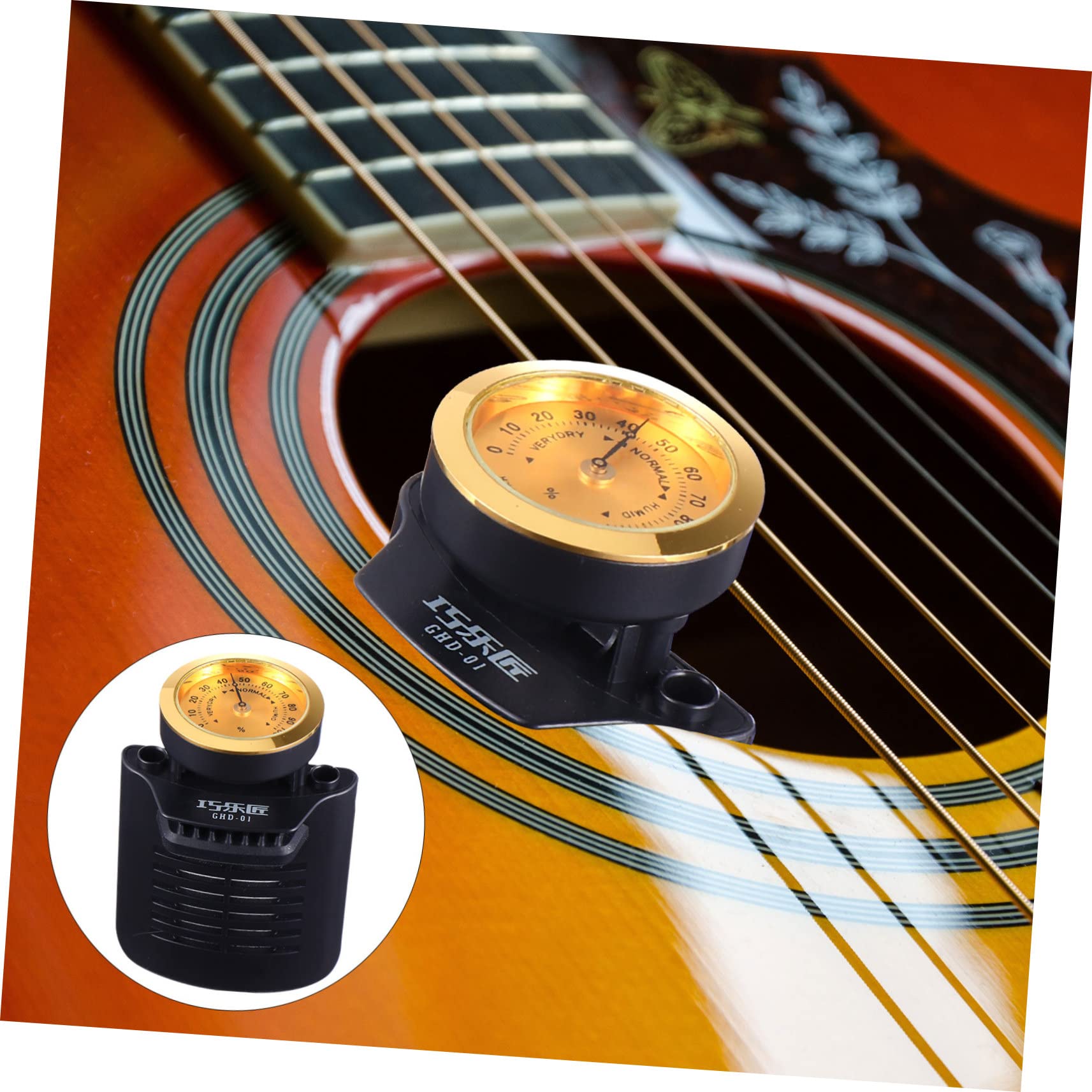 ibasenice 2pièces Humidificateur Automatique Pour Guitare Acoustique Et Ukulélé Système De Contrôle Humidité Avec Indicateur Hygromètre Entretien Facile Et Matériaux Sûrs