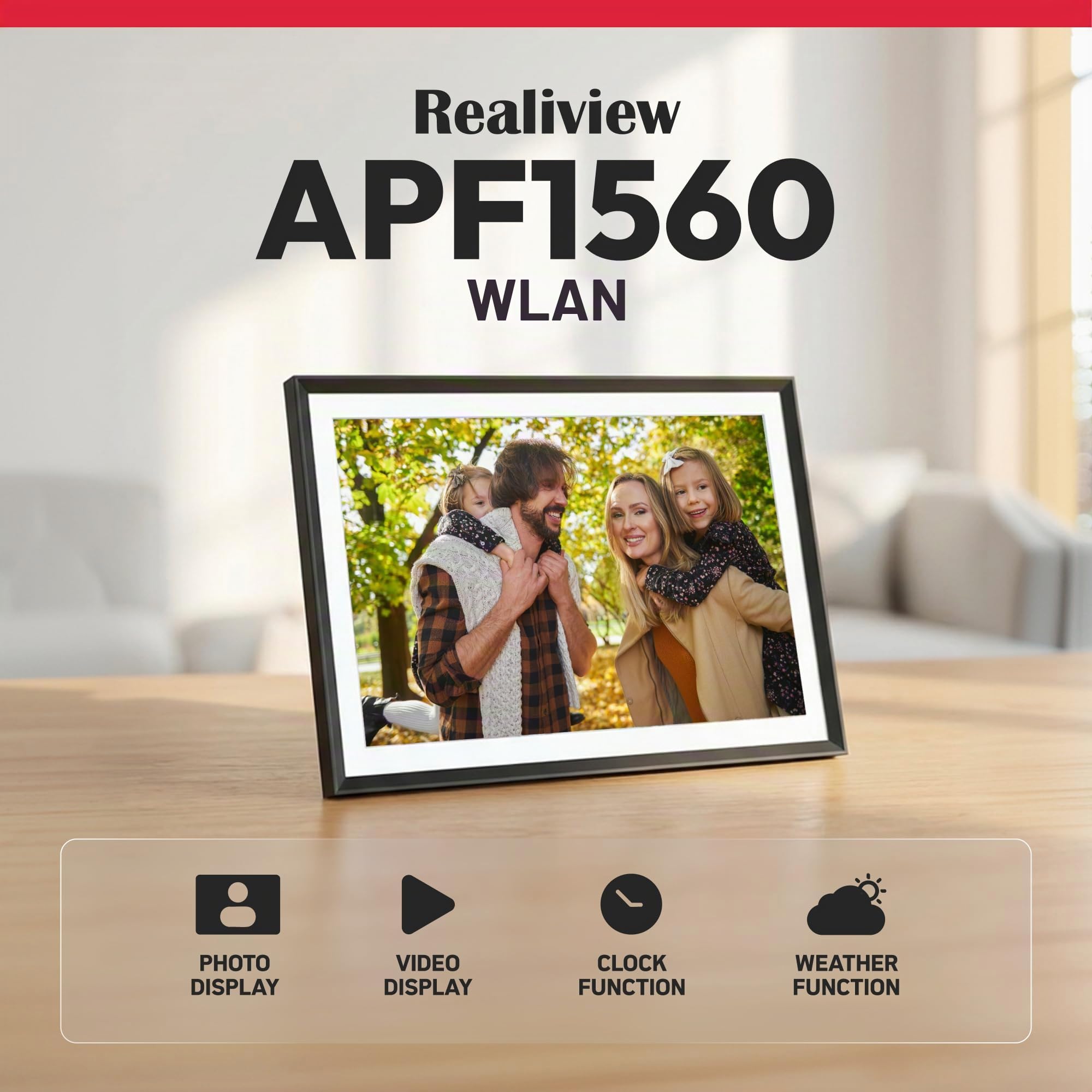 AgfaPhoto AGFA Photo Realiview APF1560WIFI – Digitaler Fotorahmen mit WLAN und integriertem 32-GB-Speicher – Fotos und Videos sofort teilen – Bild 2