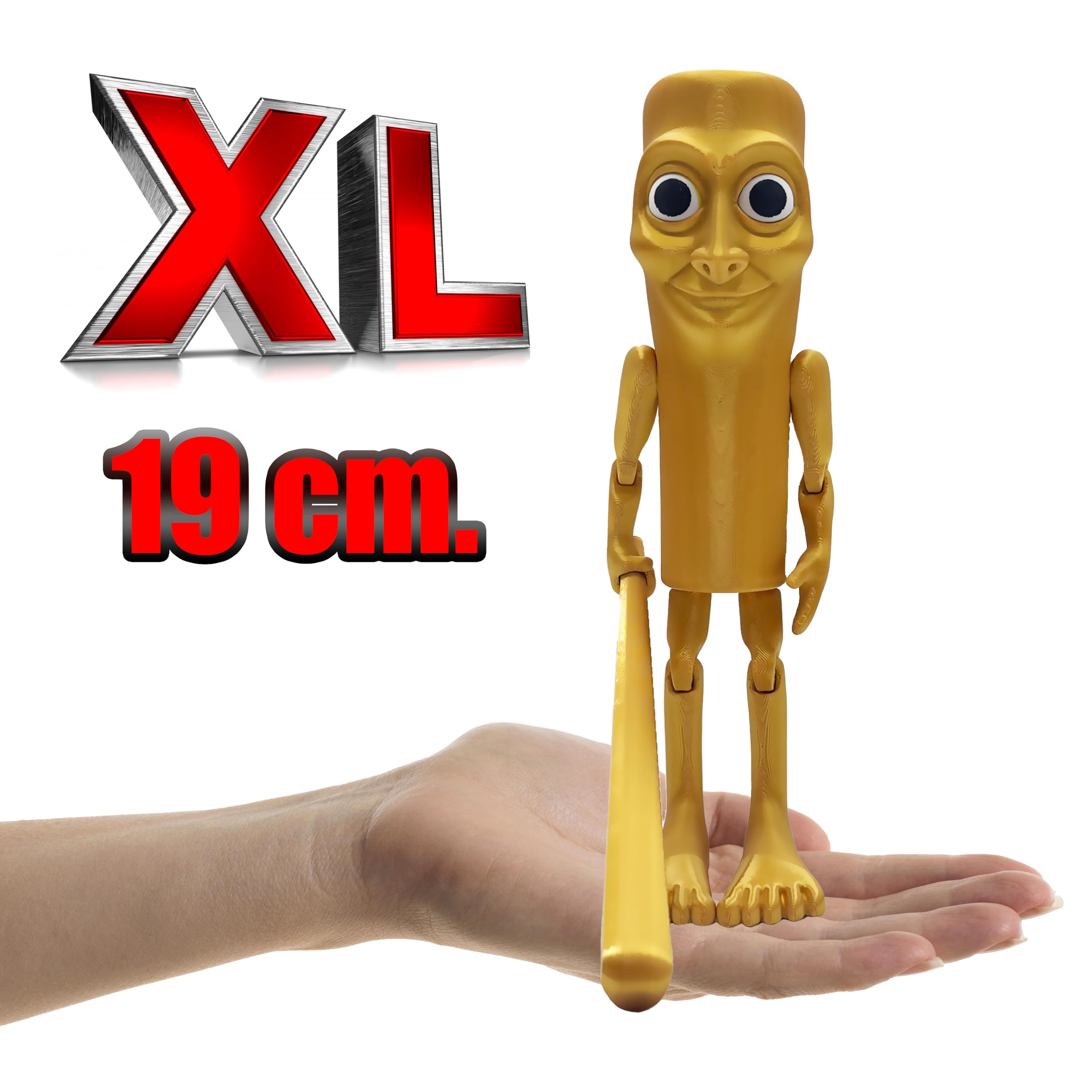 Tung Tung Tung Sahur Gold Edition, Articulated Figure XL Brainrot 19 cm, Official Collection Golden Doll - Image 2