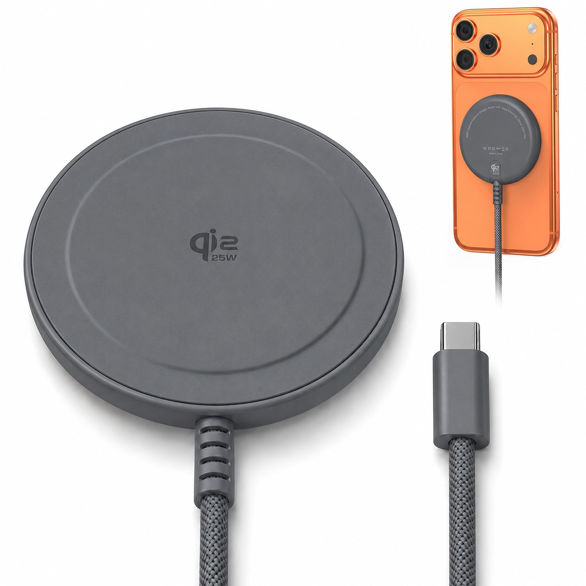 ワイヤレス充電器 25W Qi2認証 MagSafe対応 急速充電 Phone 17/16シリーズ対応 Android Qi2対応