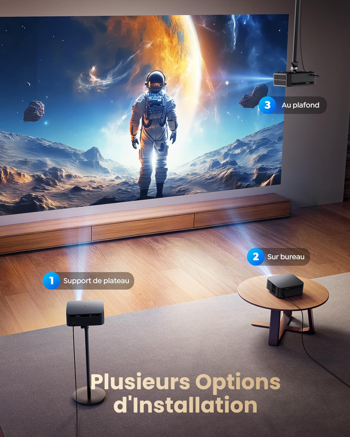 Vidéoprojecteur 4K【1600 ANSI/Google TV/Disney+/Netflix Ready】 WiMiUS Projecteur 4K Auto Focus/Keystone WiFi6 Bluetooth FHD 1080P Natif, Contrôle Vocal, Rétroprojecteur 350'' Zoom 50% Home Cinéma HDMI