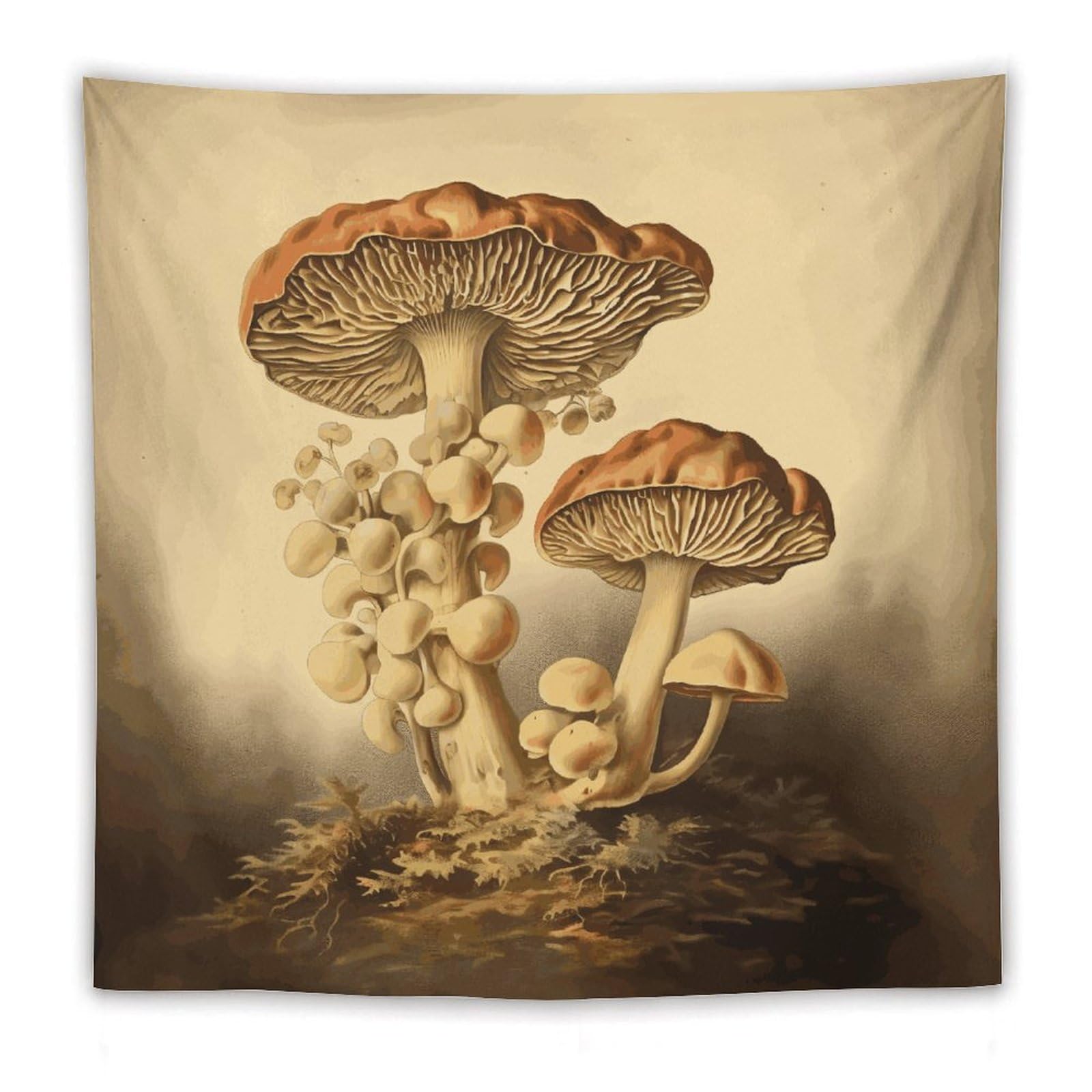 LDGSUPH Vintage Mushrooms Tapestry Wall Hanging Decor Anti-fading Aesthetic Wall Tapestries Fashion Wall Blanket Decor Modern Wall Art Tapestry for Bedroom Home Decor 60"x60"