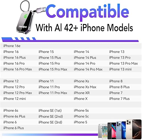 Miniatura 9 de Mini adaptador inalámbrico CarPlay para iPhone - Convertir con cable a inalámbrico  Bluetooth 5.3  Plug & Play  Sistemas de coche iOS 10+ (para