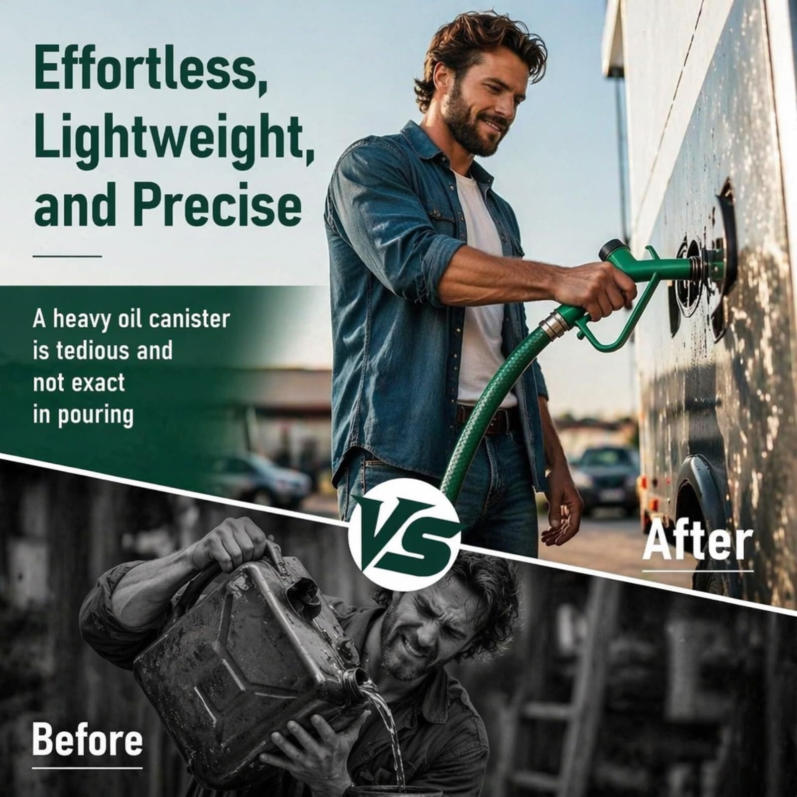 Dieselpumpe 12V 30L/min, Selbstansaugende Heizölpumpe, Kraftstoffpumpe mit 5m Schlauch und Zapfpistole, Elektrisch Ölpumpe Fördert Diesel, Kerosin und Wasser für LKW Boot Traktoren Bagger