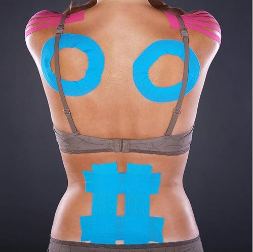 Miniatura 7 de Cinta de kinesiología extra ancha de 4 pulgadas x 16.4 pies, diseñada para apoyar el rendimiento atlético, reducir el dolor muscular. Fácil de