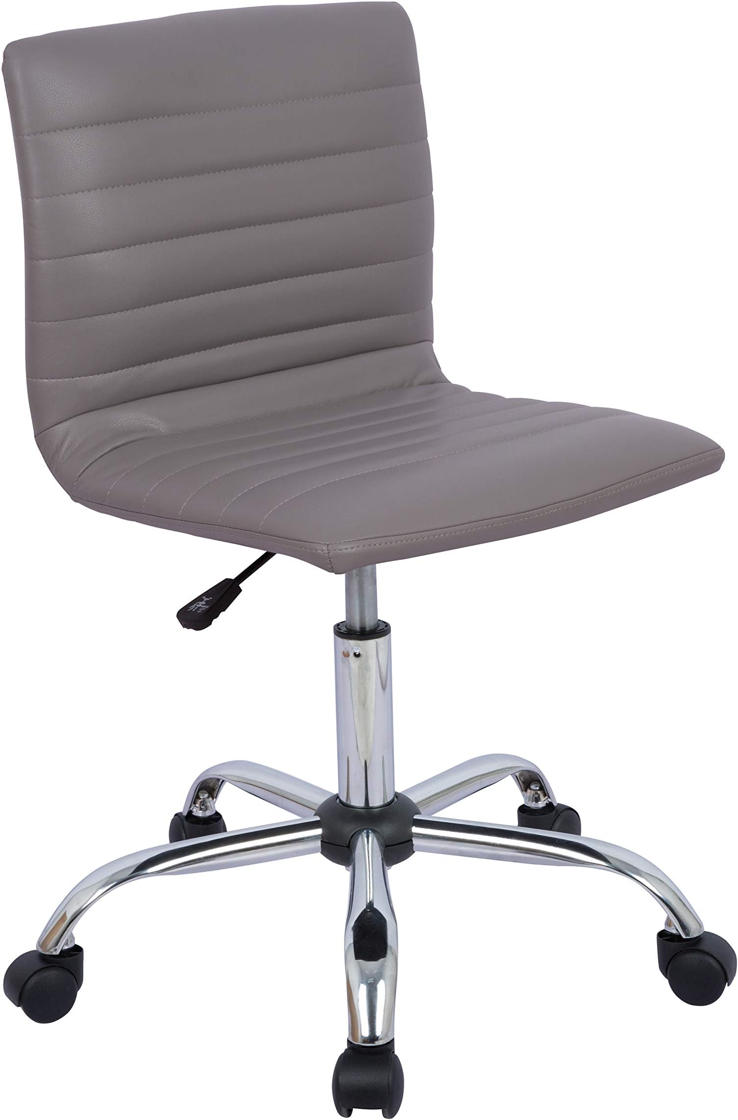 Amazon Basics Modern, Low-Back, Adjustable, Swivel, Armless Office Task Desk Chair with Casters, Gray