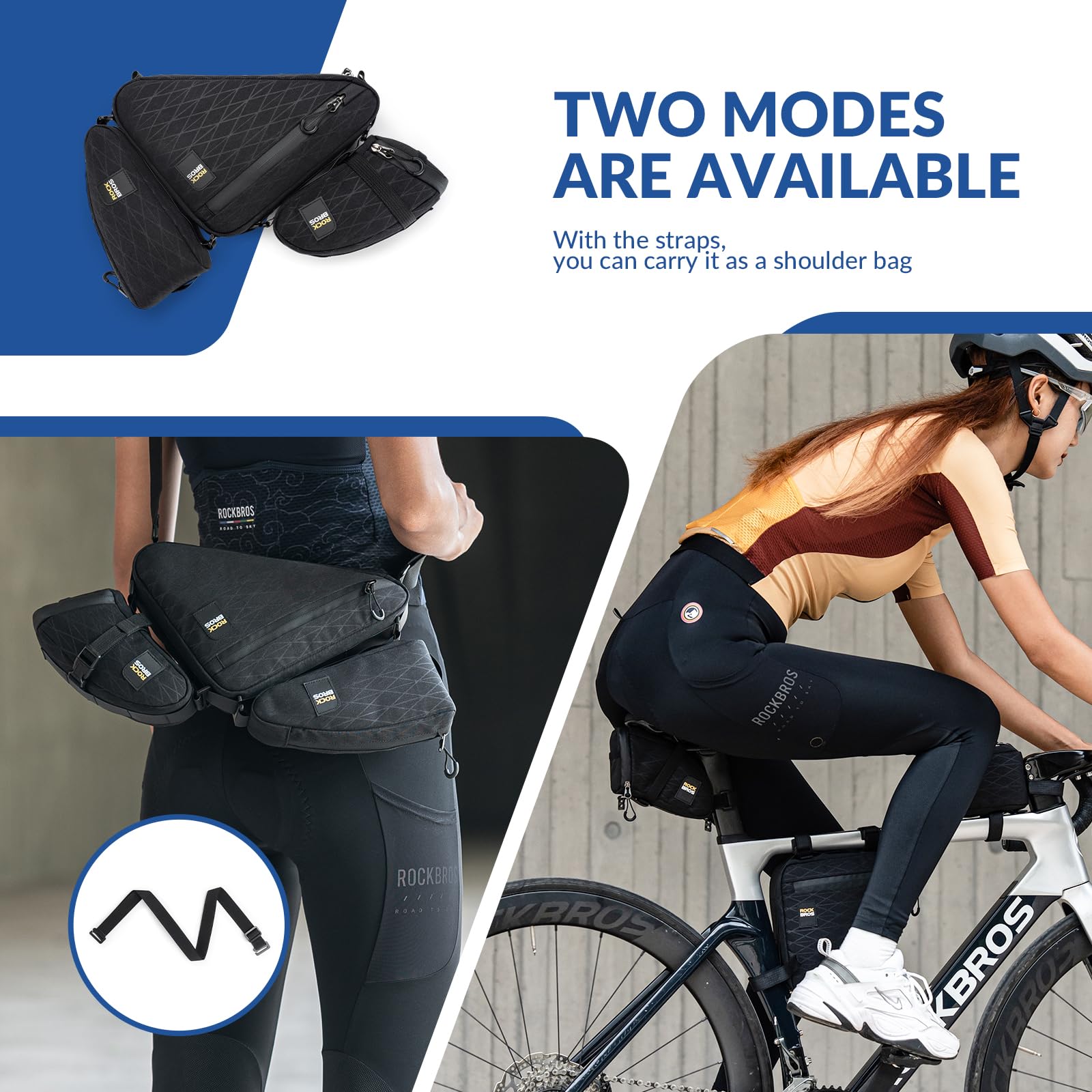 Sacoche Cyclisme Réfléchissante Sacoche Guidon Vélo ROCKBROS 2,4 L