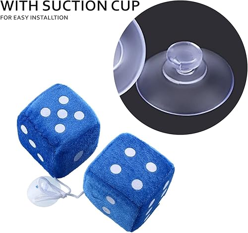 Vista 11 de Zento Deals 3" par de dados azules suaves con puntos blancos