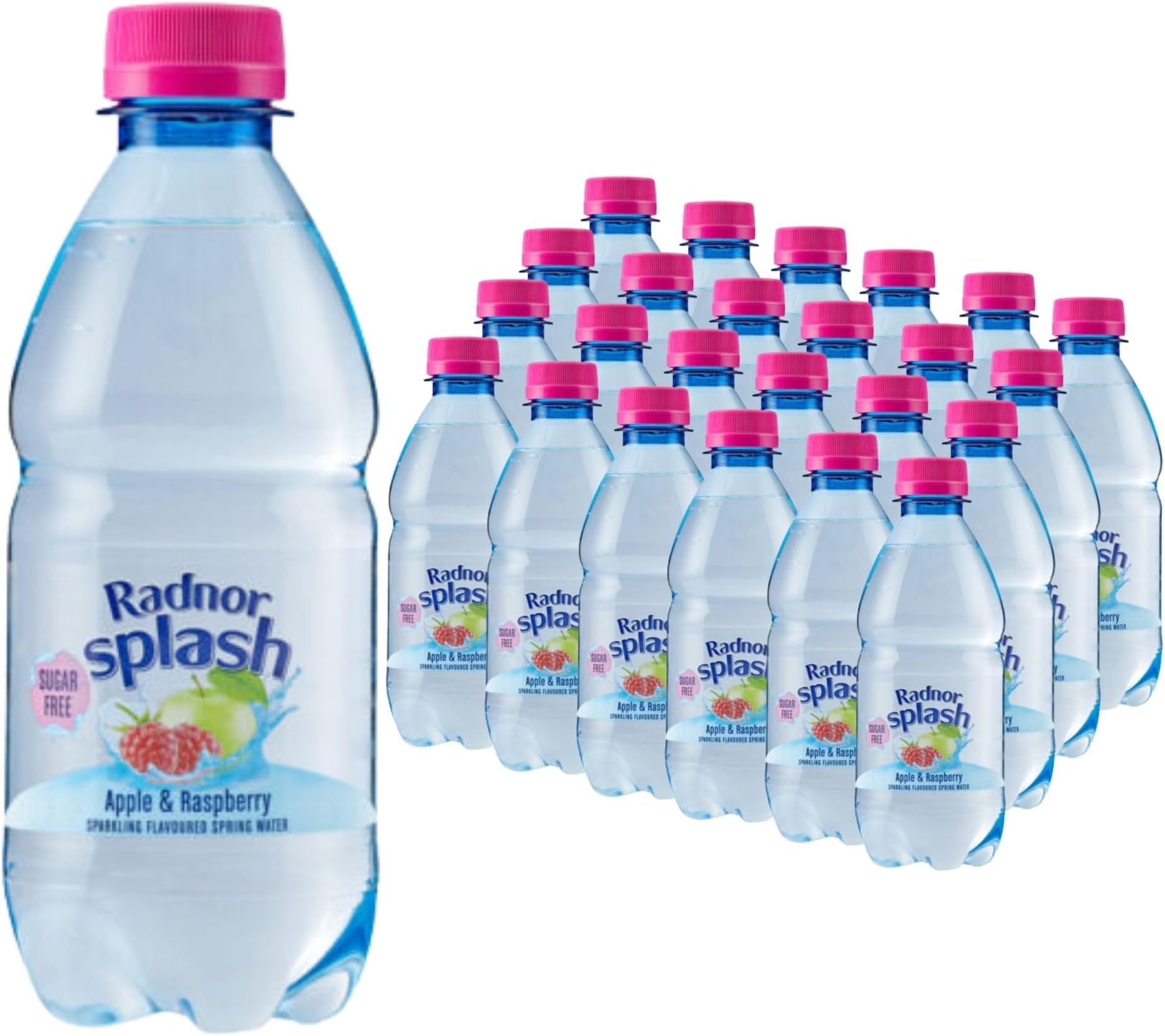 Radnor Splash Sparkling Apple and Raspberry 24x330ml Sugar Free Flavoured Water Multipack