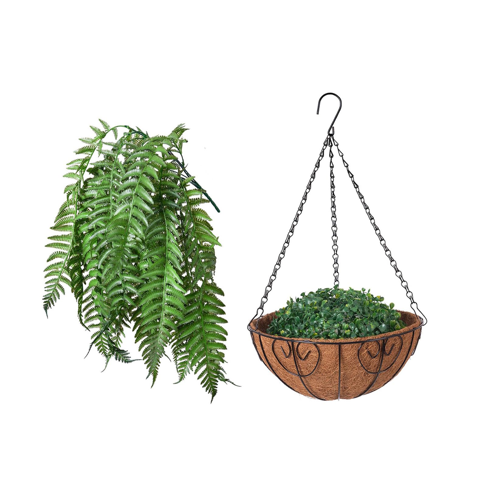 Tsophreniq Maintenance Artificial Potted Hanging Plant Realistic Leaves for Balcony Garden Decoration Artificial Hanging Plant Outdoor