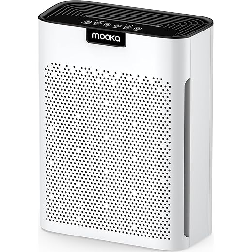 Air Purifiers for Home Large Room 2200 Ft² with Washable Filters, MOOKA H13 HEPA Air Purifier for Home Pets Bedroom with Fragrance, Air Cleaner for Smoke Dust Pollen Pets Hair Odor, KJ190L White